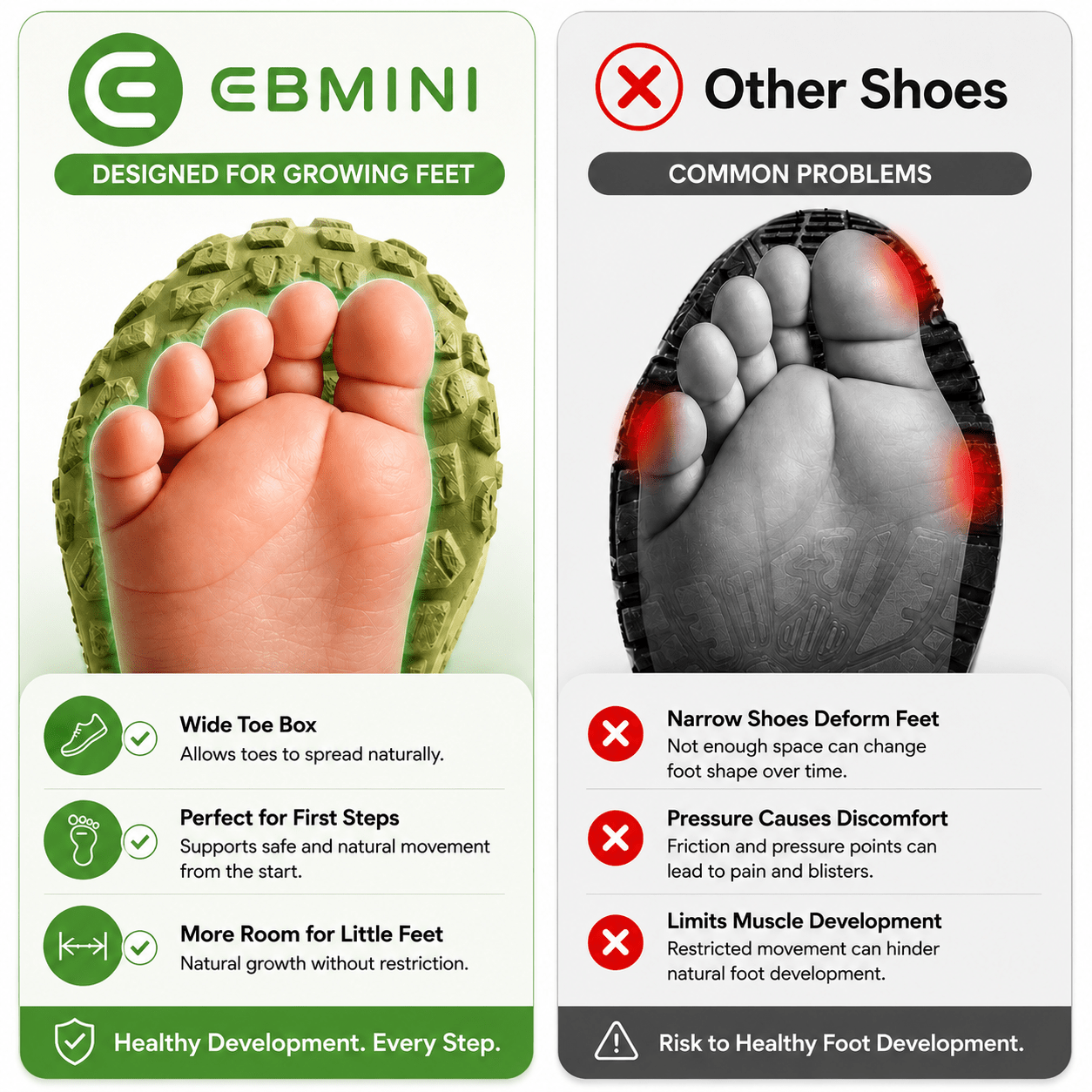 EBMINI® ARL – Kids Barefoot Sneakers - Brown - 2 AU - Insole length 12.1 cm
