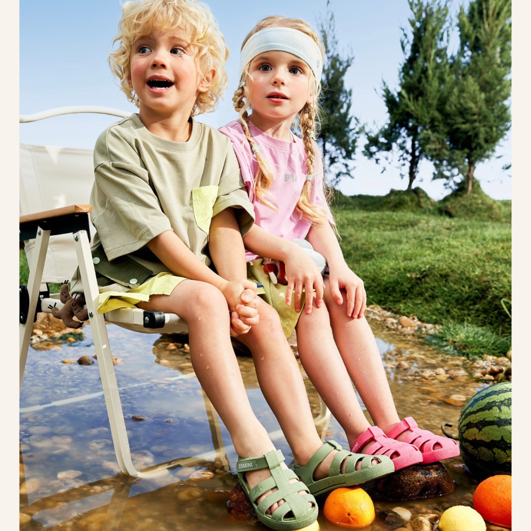 EBMINI® ARS – Barefoot Sandals for Kids - Green - 8 AU - Insole length 15.5 cm