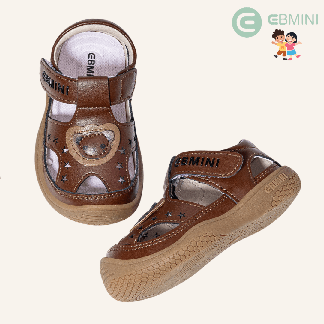 EBMINI® BEARS – Barefoot Sandals for Kids - White - 3 AU - Insole length 12.8 cm