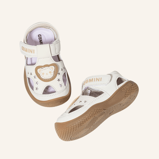 EBMINI® BEARS – Barefoot Sandals for Kids - White - 3 AU - Insole length 12.8 cm