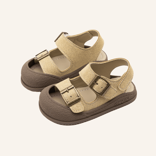 EBMINI® BIK – Ultra Lightweight Barefoot Sandals for Kids - Beige - 3 AU - Insole length 13.5 cm
