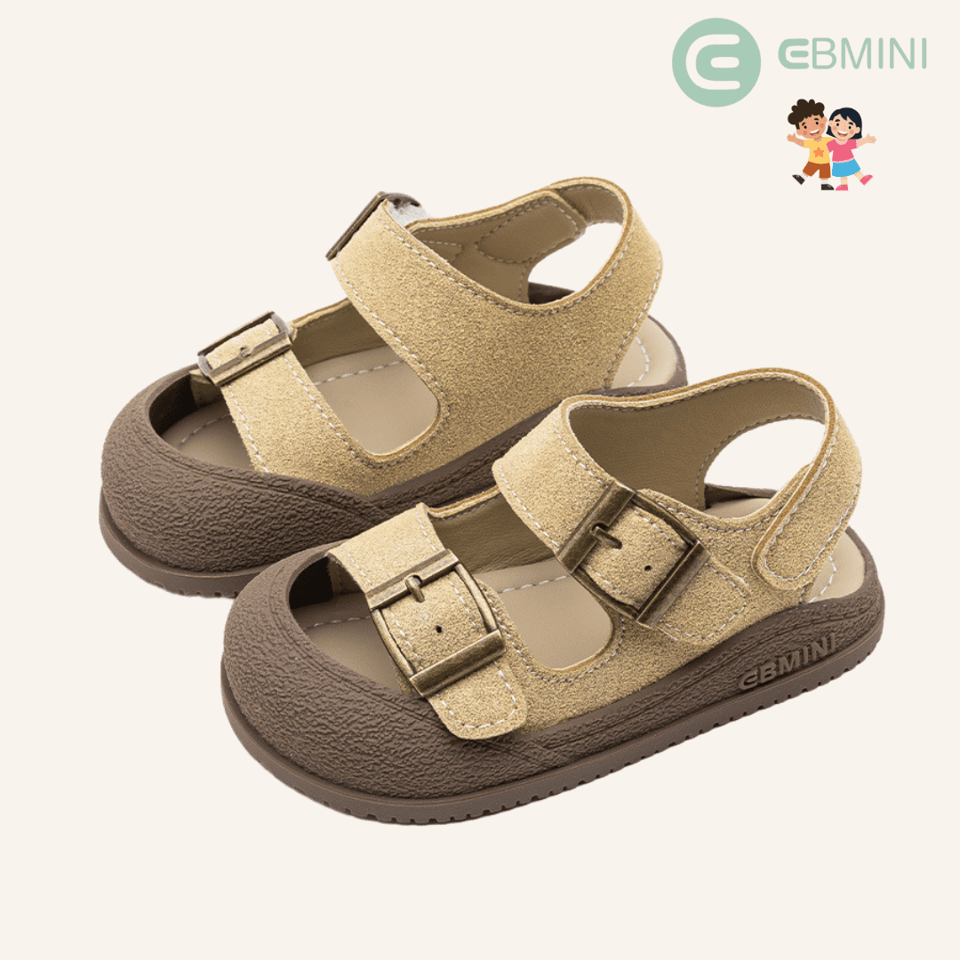 EBMINI® BIK – Ultra Lightweight Barefoot Sandals for Kids - Beige - 3 AU - Insole length 13.5 cm