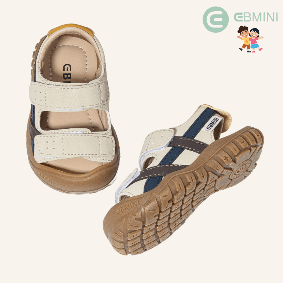 EBMINI® ELE – Barefoot Sandals for Kids - Beige - 3 AU - Insole length 13 cm