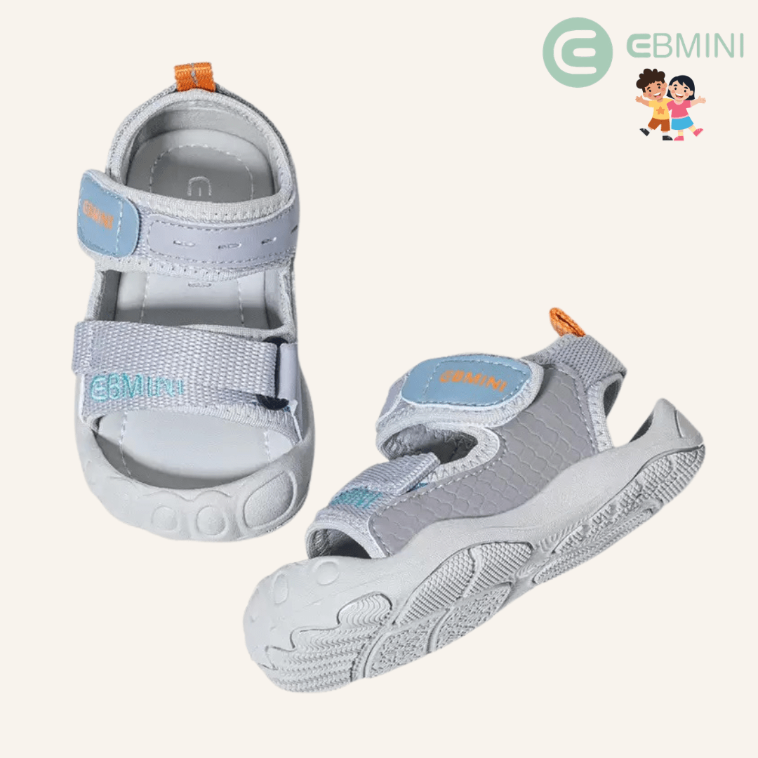 EBMINI® ENT – Barefoot Sandals for Kids - Grey - 3 AU - Insole length 13 cm