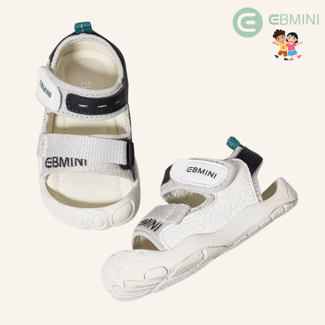 EBMINI® ENT – Barefoot Sandals for Kids - Grey - 3 AU - Insole length 13 cm