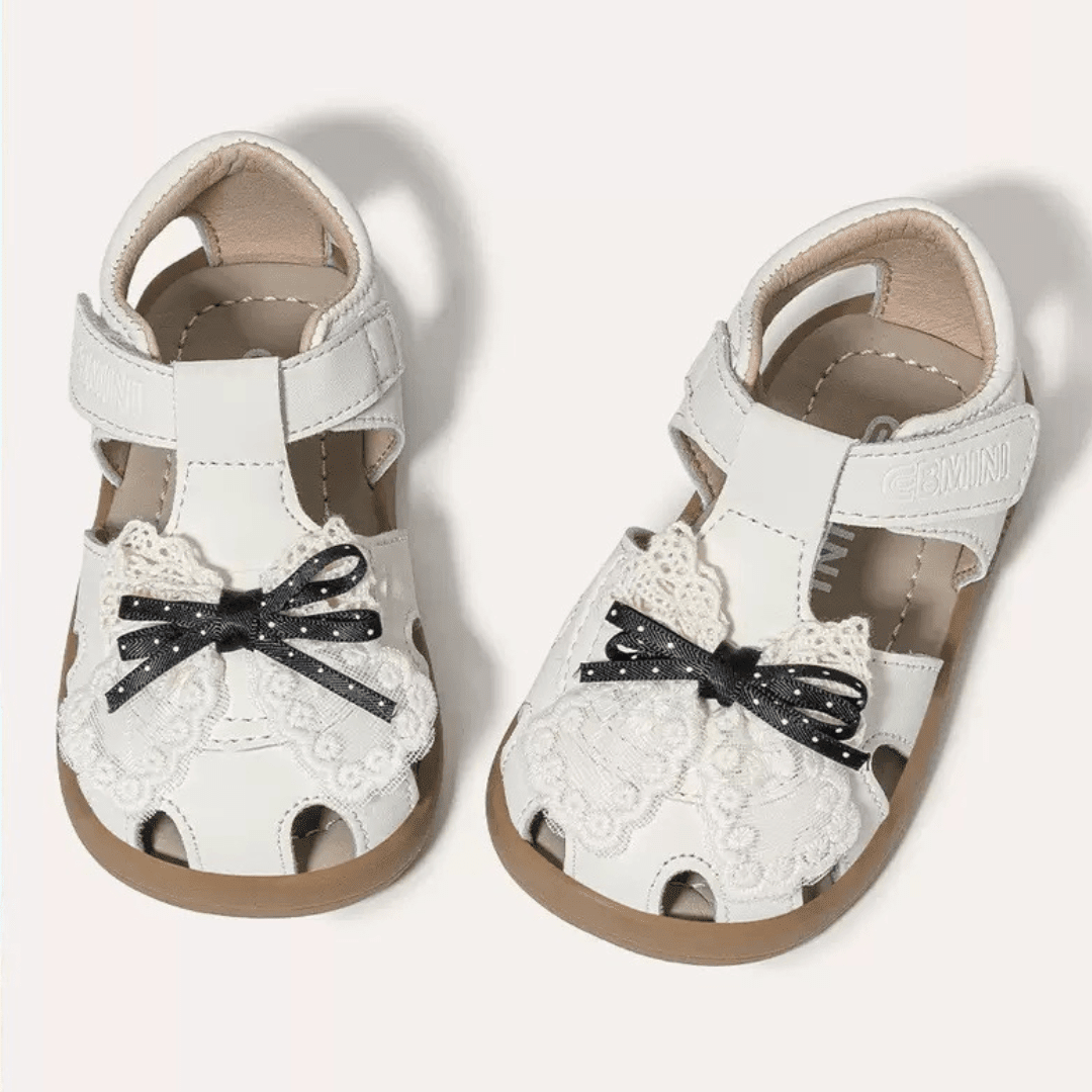 EBMINI® FIRA – Barefoot Sandals for Kids - White - 3 AU - Insole length 12.8 cm