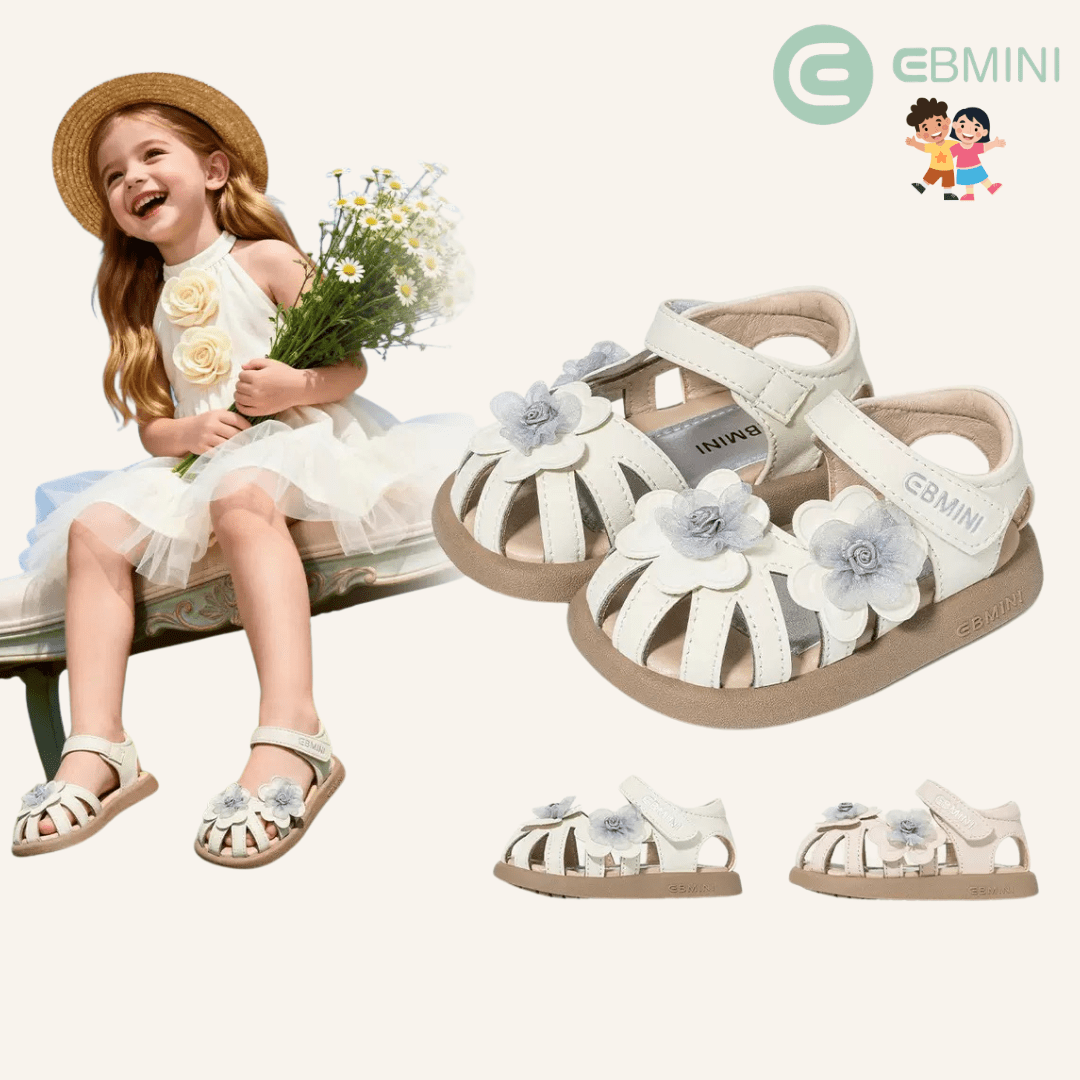 EBMINI® FLAVIA – Ultra Lightweight Barefoot Sandals for Kids - Pink - 3 AU - Insole length 13.5 cm