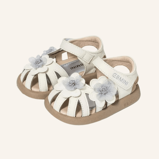 EBMINI® FLAVIA – Ultra Lightweight Barefoot Sandals for Kids - White - 3 AU - Insole length 13.5 cm