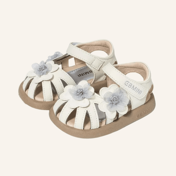 EBMINI® FLAVIA – Ultra Lightweight Barefoot Sandals for Kids - White - 3 AU - Insole length 13.5 cm