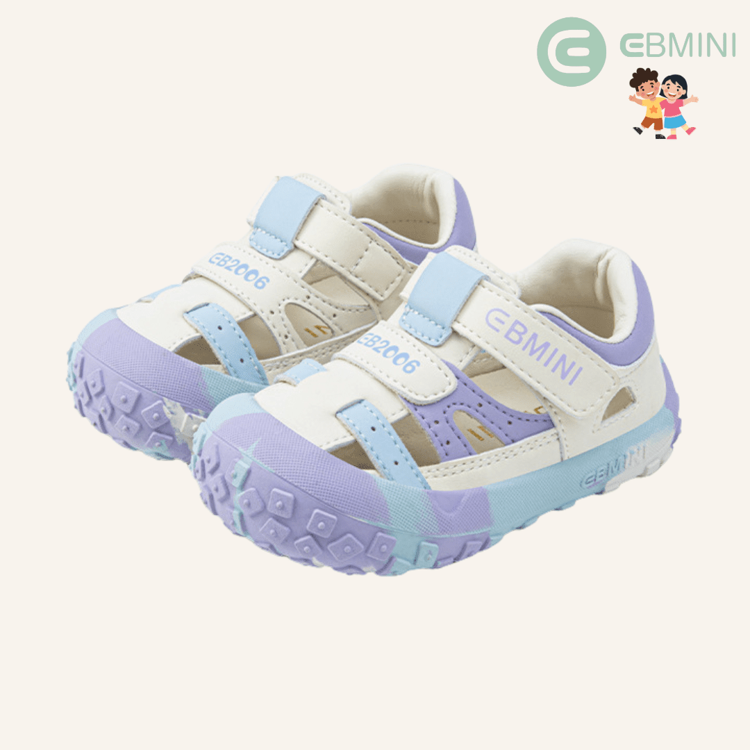 EBMINI® KIBABY – Ultra Lightweight Barefoot Sandals for Kids - Purple - 2 AU - Insole length 12.6 cm