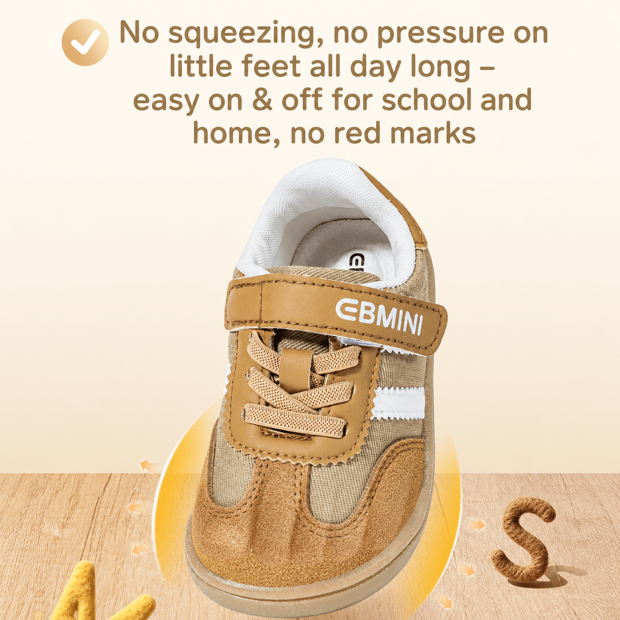 EBMINI® LAB – Kids Barefoot Sneakers - Brown - 6 AU - Insole length 14 cm