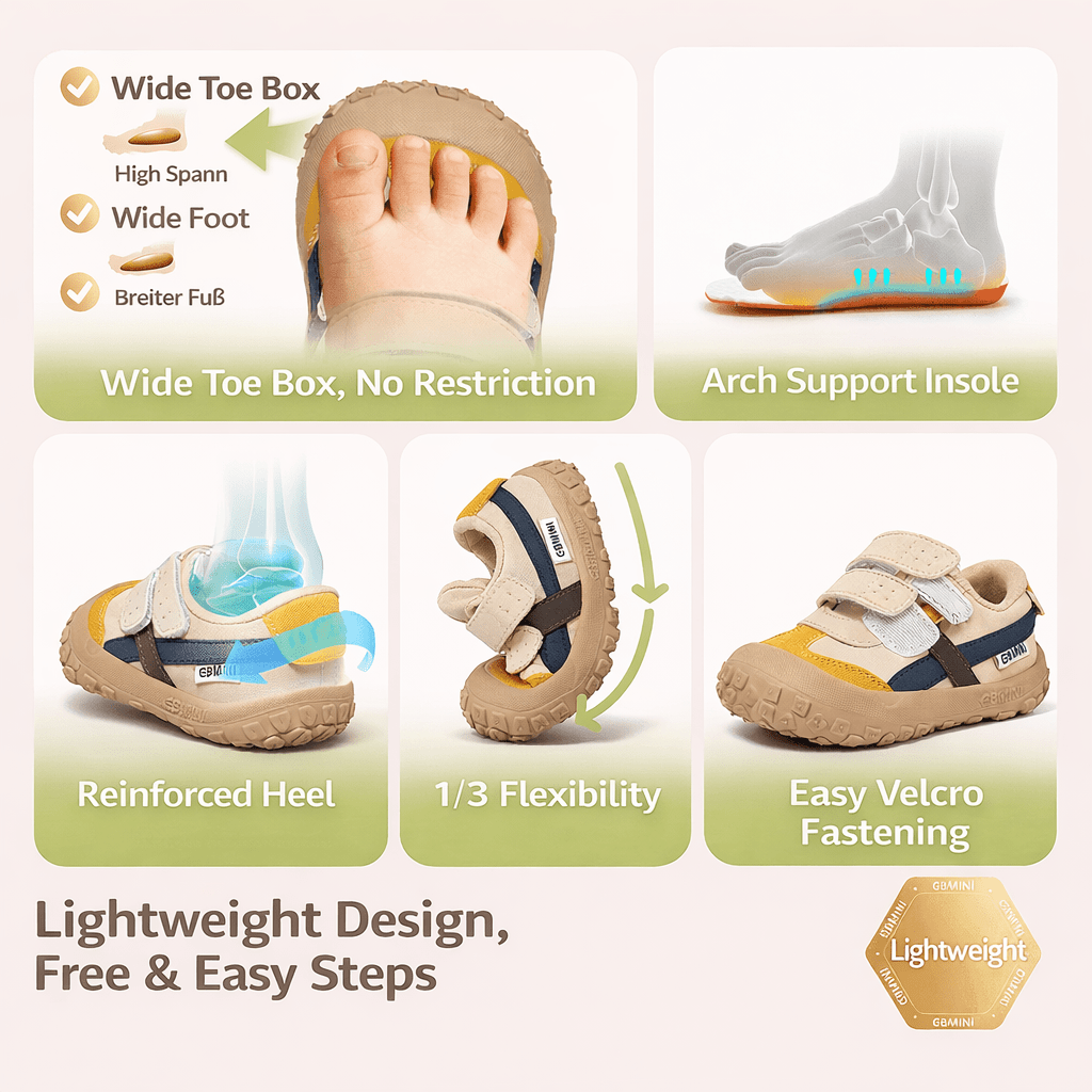 EBMINI® LEM – Kids Barefoot Sneakers - White - Insole length