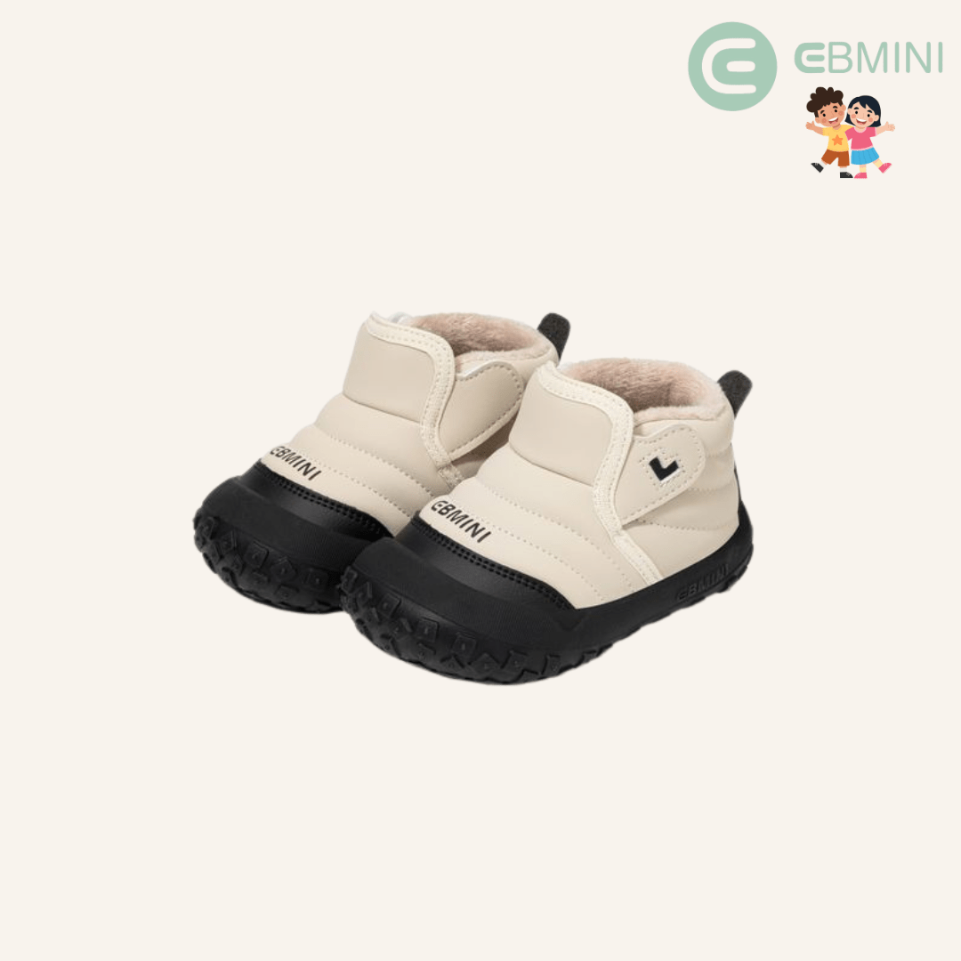 EBMINI® LER – Waterproof Barefoot Boots for Kids with Warm Lining - Black - 3 AU - Insole length 12.8 cm