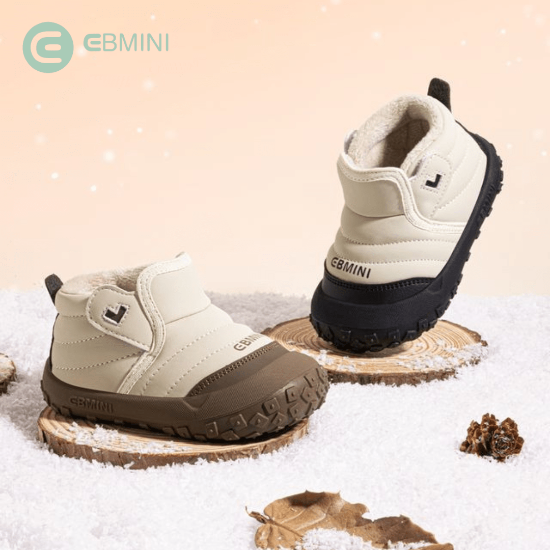 EBMINI® LER – Waterproof Barefoot Boots for Kids with Warm Lining - Black - 3 AU - Insole length 12.8 cm