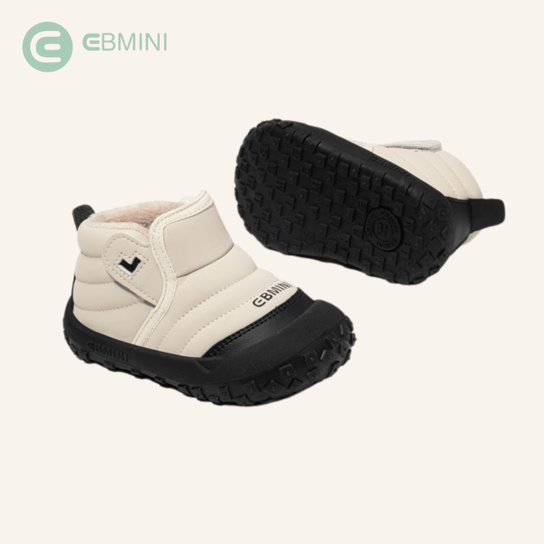 EBMINI® LER – Waterproof Barefoot Boots for Kids with Warm Lining - Black - 3 AU - Insole length 12.8 cm