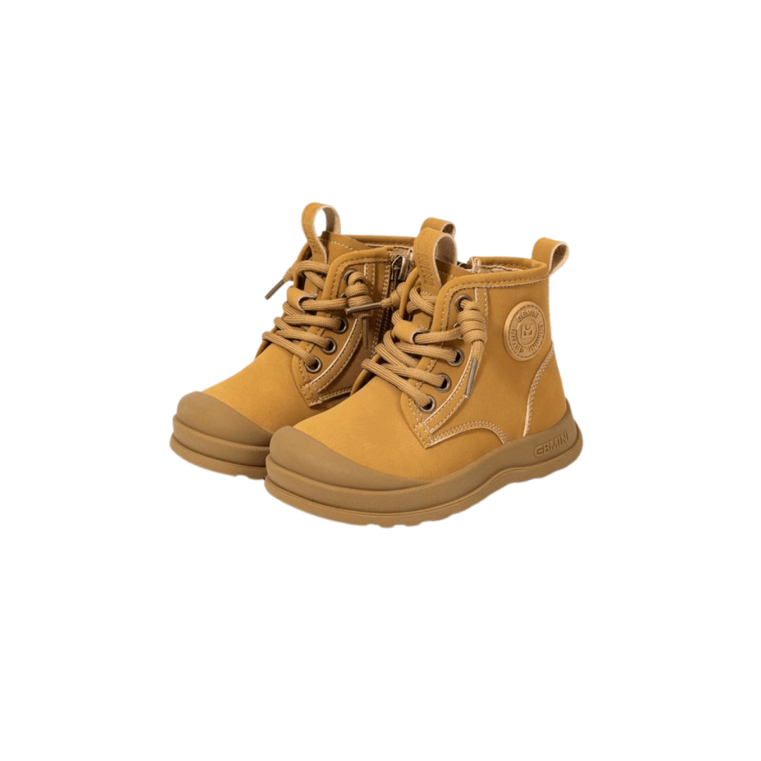 EBMINI® LOS – Waterproof Barefoot Boots for Kids with Warm Lining & Zipper - Cream - 7 AU - Insole length 14.7 cm