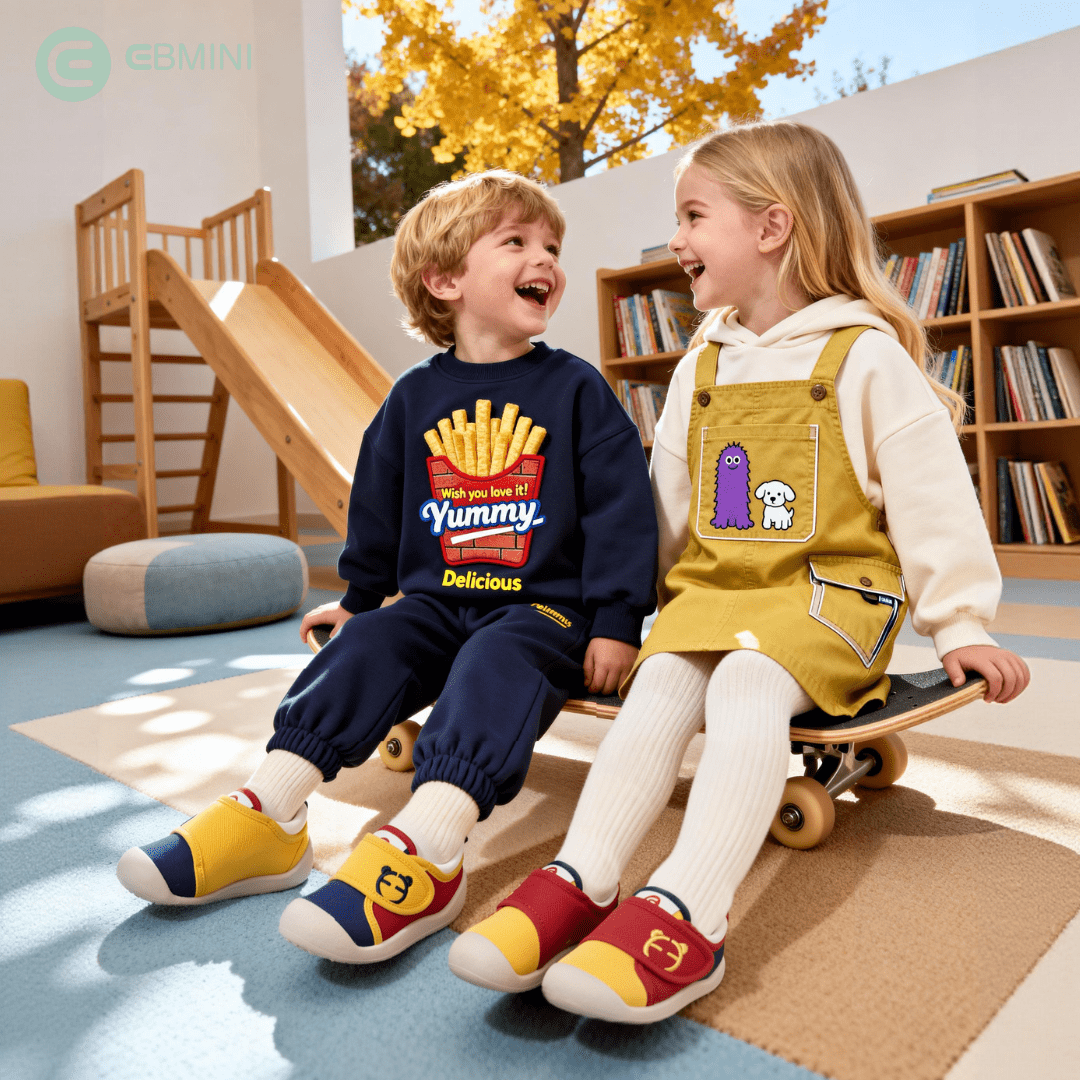 EBMINI® MAVI – Kids Barefoot Sneakers - Yellow - 4 AU - Insole length 13.3 cm