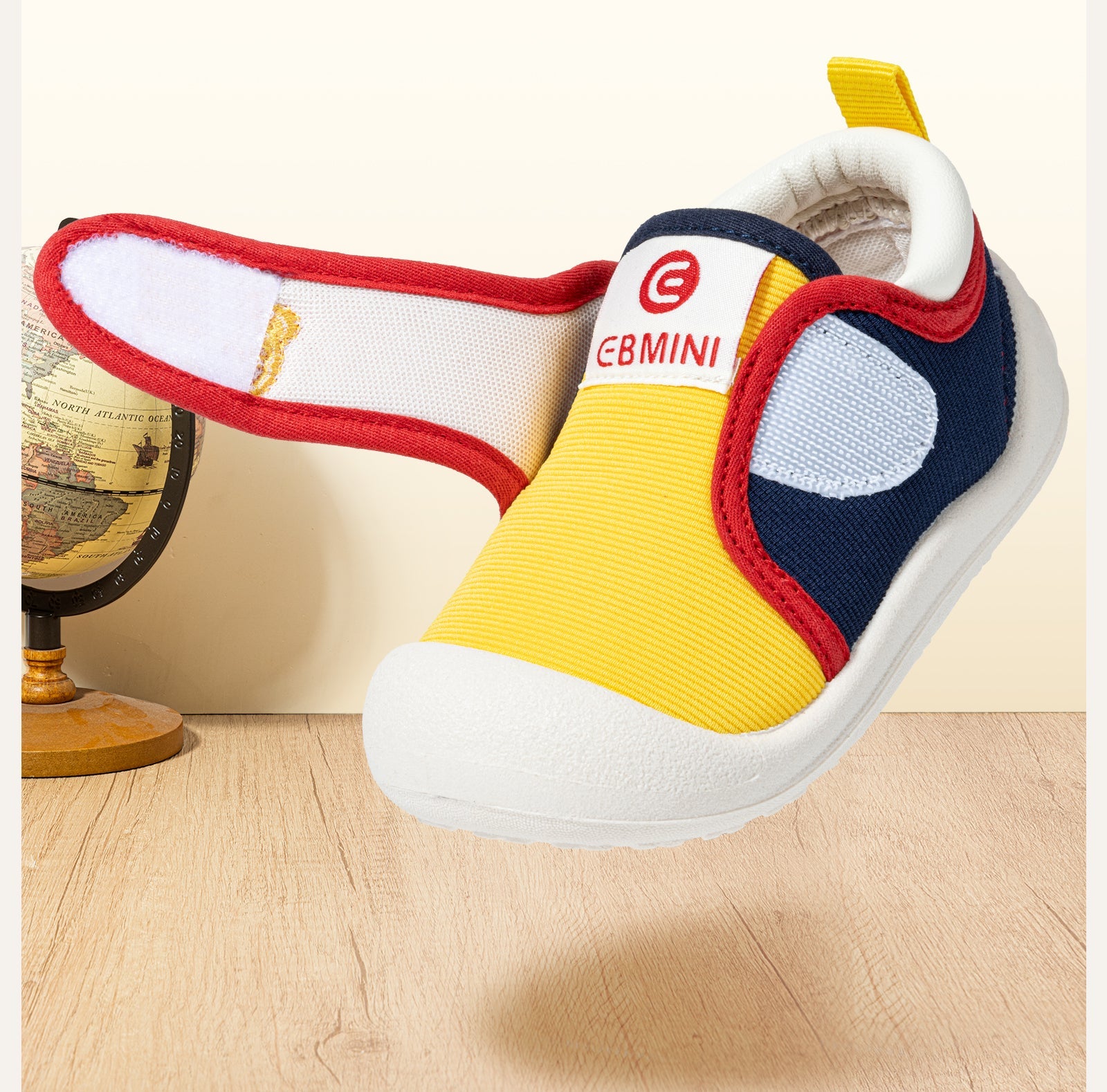 EBMINI® MAVI – Kids Barefoot Sneakers - Yellow - 4 AU - Insole length 13.3 cm