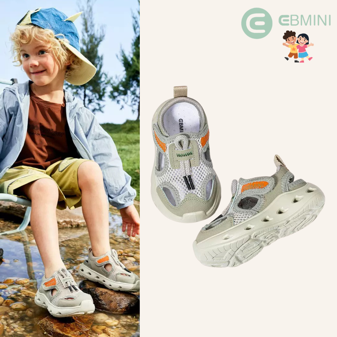 EBMINI® MON – Barefoot Sandals for Kids - Beige - 6AU - Insole length 14.5 cm