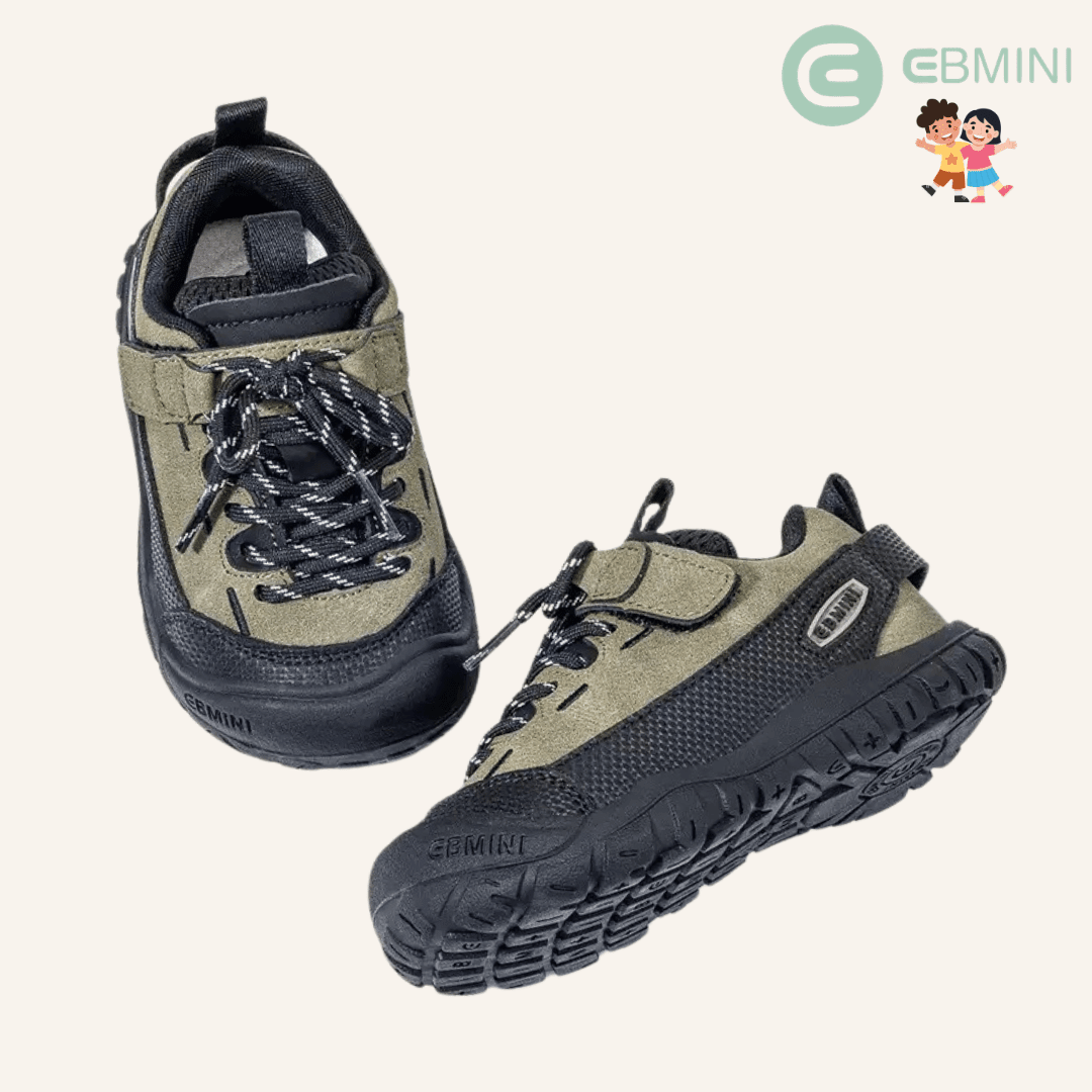 EBMINI® OTD – Waterproof Trekking Barefoot Shoes for Kids - Green - 5 AU - Insole length 14 cm