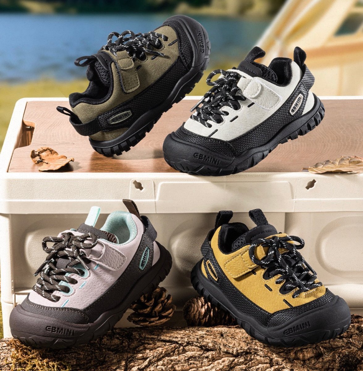 EBMINI® OTD – Waterproof Trekking Barefoot Shoes for Kids - White - 5 AU - Insole length 14 cm