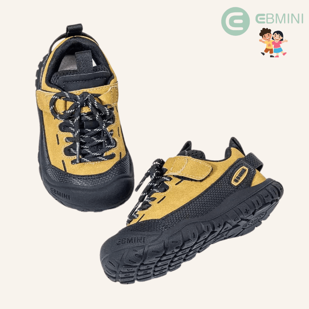 EBMINI® OTD – Waterproof Trekking Barefoot Shoes for Kids - Yellow - 5 AU - Insole length 14 cm