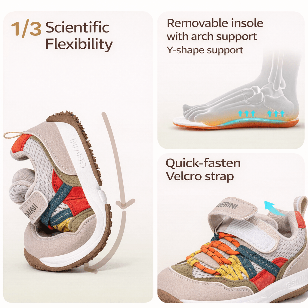 EBMINI® PIMI – Kids Barefoot Sneakers - Beige - Insole length 14.4 cm