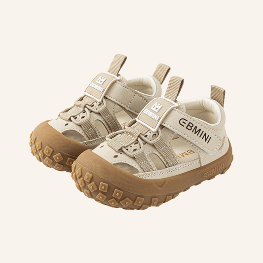 EBMINI® RIXY – Ultra Lightweight Barefoot Sandals for Kids - Beige - 2 AU - Insole length 12.4 cm