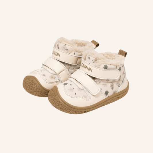 EBMINI® SAS – Waterproof Barefoot Boots for Kids with Warm Lining - Beige - 2 AU - Insole length 11.9 cm