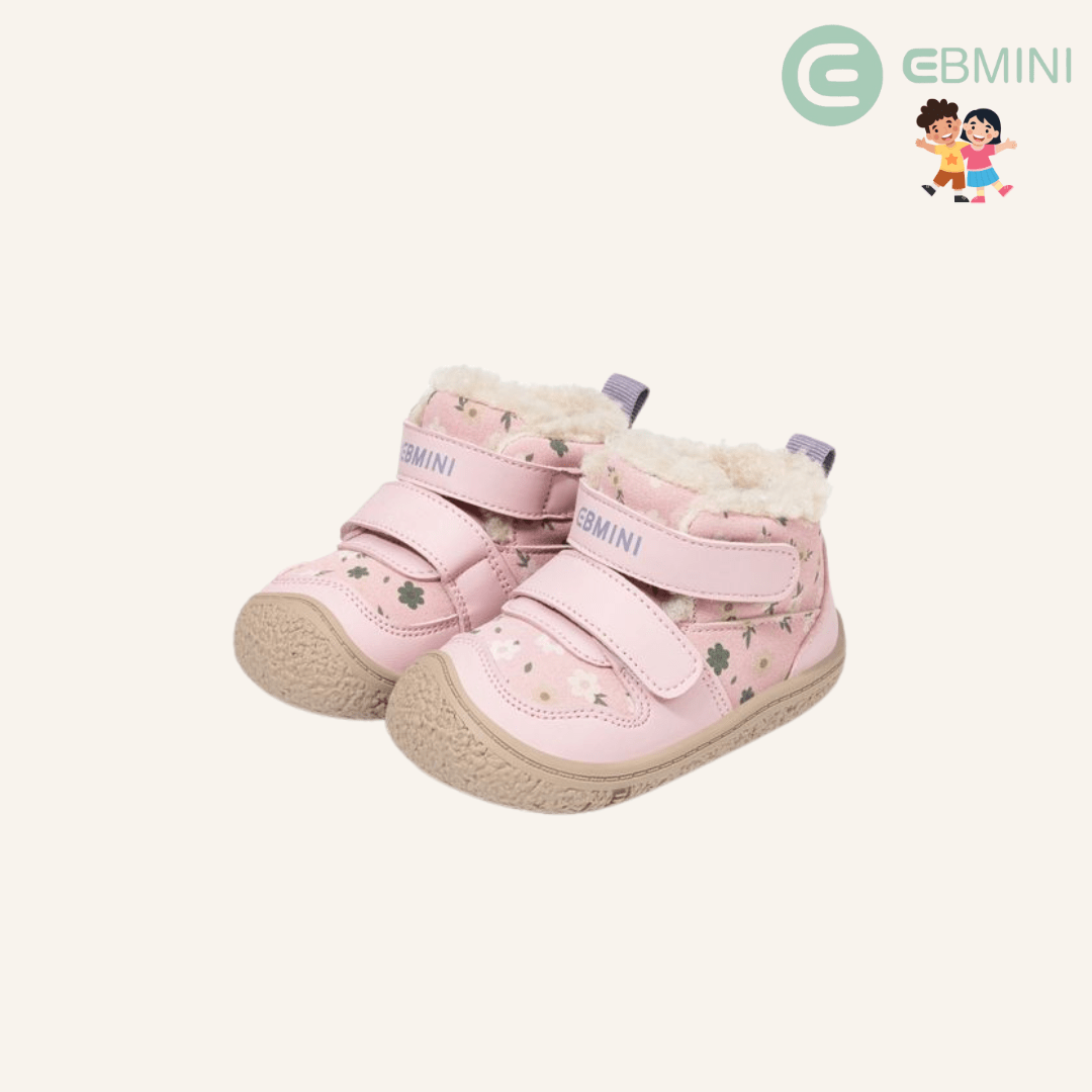 EBMINI® SAS – Waterproof Barefoot Boots for Kids with Warm Lining - Pink - 2 AU - Insole length 11.9 cm