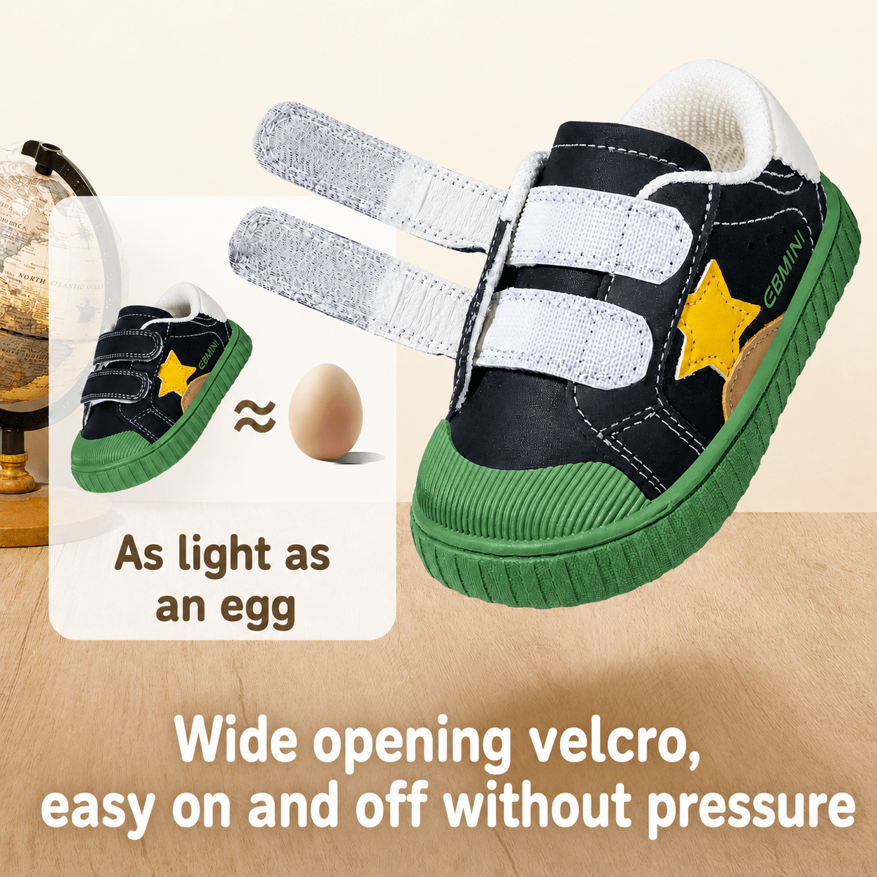 EBMINI® STE – Kids Barefoot Sneakers - White - 2 AU - Insole length 12 cm