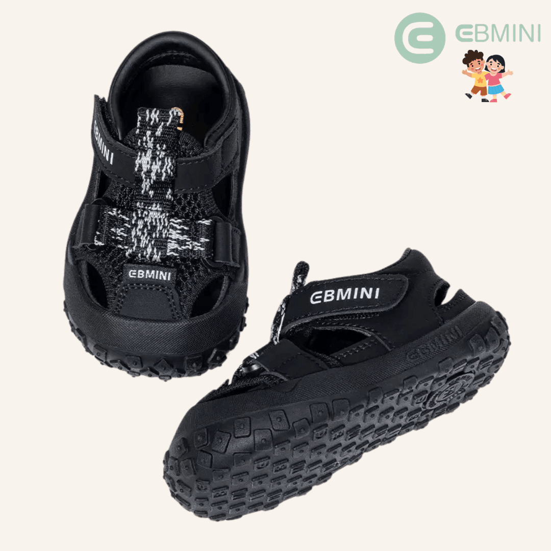 EBMINI® TOL – Barefoot Sandals for Kids - Black - 3 AU - Insole length 13 cm