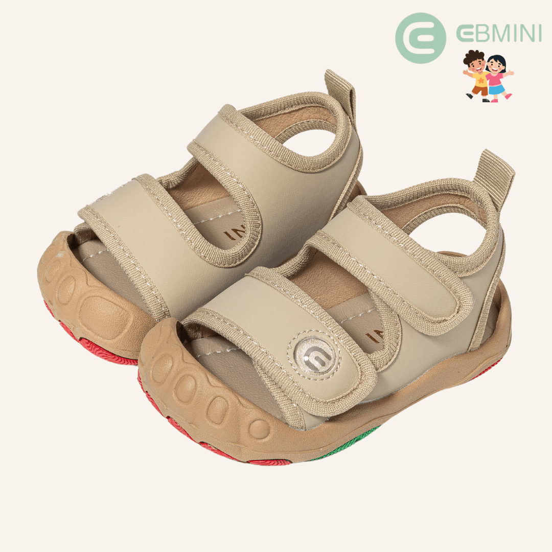 EBMINI® TRYS – Barefoot Sandals for Kids - Beige - 3 AU - Insole length 13 cm
