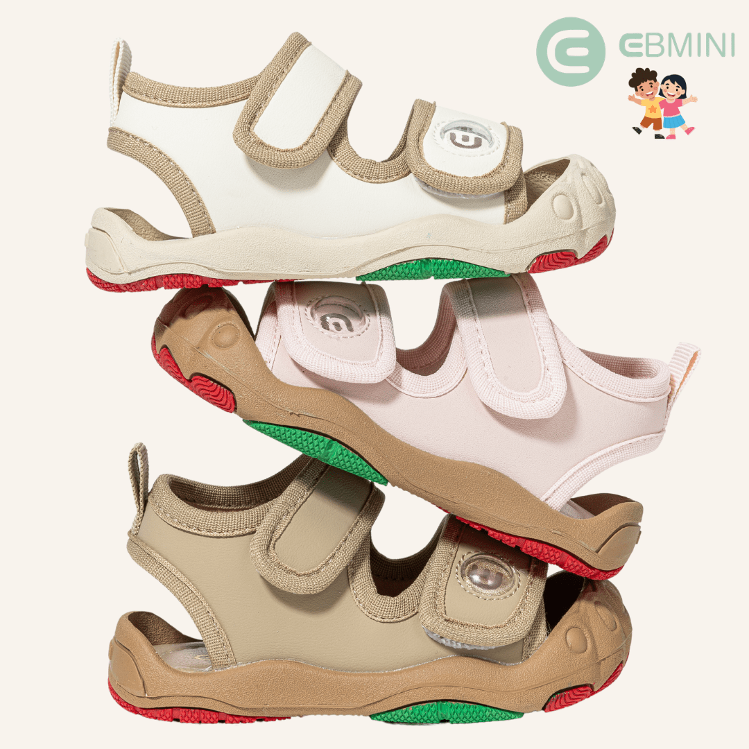 EBMINI® TRYS – Barefoot Sandals for Kids - White - 3 AU - Insole length 13 cm