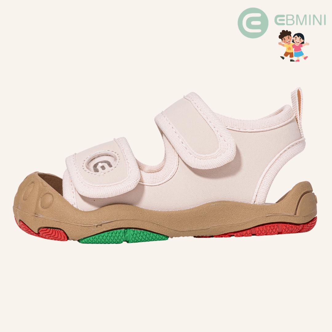 EBMINI® TRYS – Barefoot Sandals for Kids - White - 3 AU - Insole length 13 cm