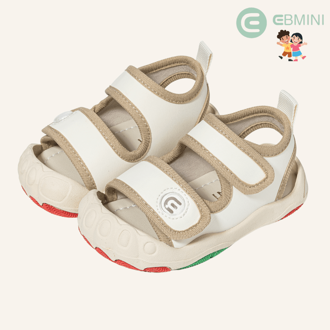 EBMINI® TRYS – Barefoot Sandals for Kids - White - 3 AU - Insole length 13 cm