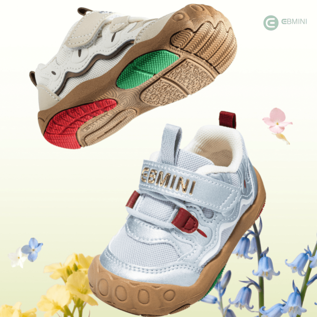 EBMINI® TYM – Barefoot Sneakers for Kids - Silver - 2 AU - Insole length 12.4 cm